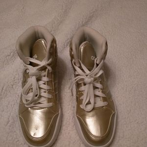 Gold Adidas high tops